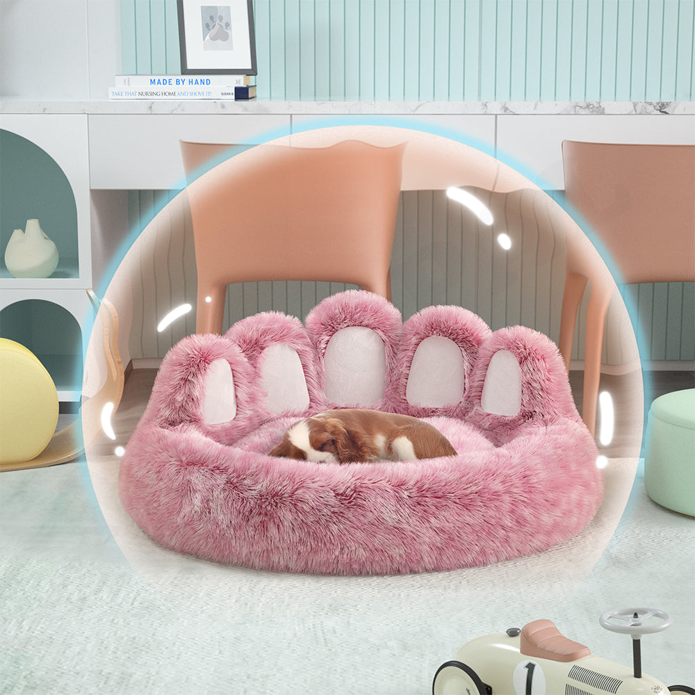 Pink Cute Pet Sofa Bear bed with plush design for cozy pet naps.