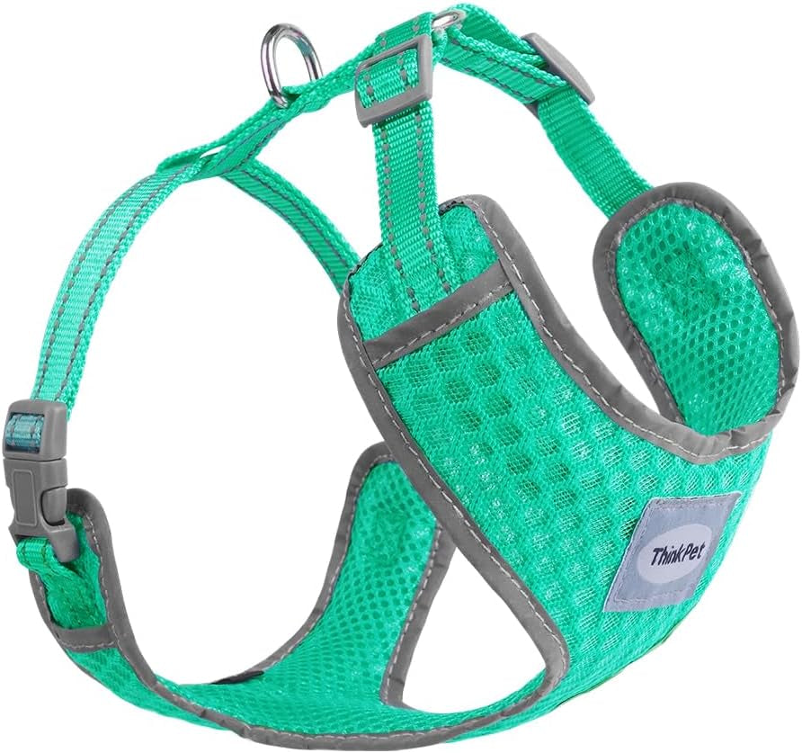 Reflective Breathable Soft Air Mesh No Pull Puppy Choke Free over Head Vest Ventilation Harness for Puppy Small Medium Dogs and Cats (Red,Xs)