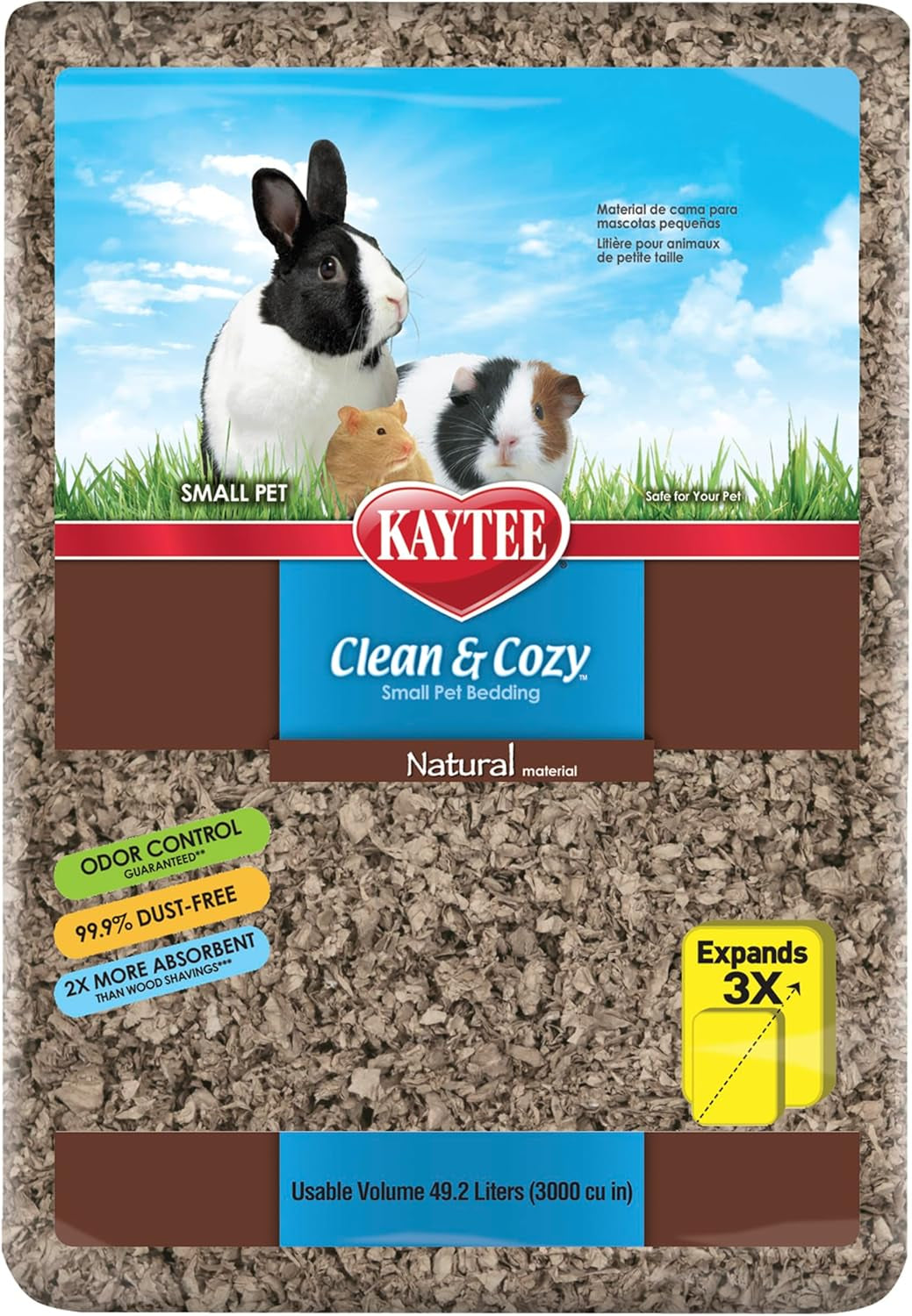 Clean & Cozy Natural Paper Bedding, Made for Small Animals, 49.2 Liters