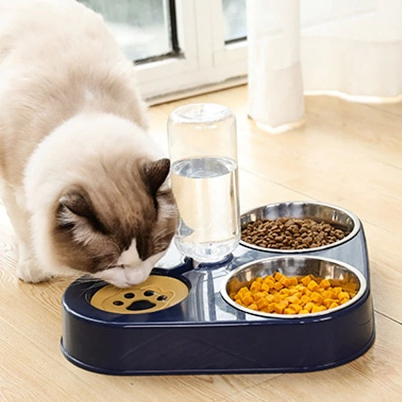 3in1 Pet Food Bowl with Automatic Drinking Feeder for cats.