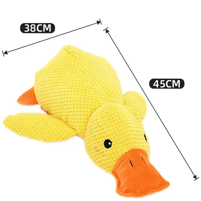 Durable Plush Chew Toy for dogs, yellow duck design, 38x45cm, soft and sturdy fabric for chewing.