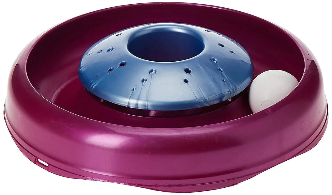 Interactive Coastal Pet Turbo Catnip Cyclone Cat Toy in aqua mulberry with ball track for cats and kittens.