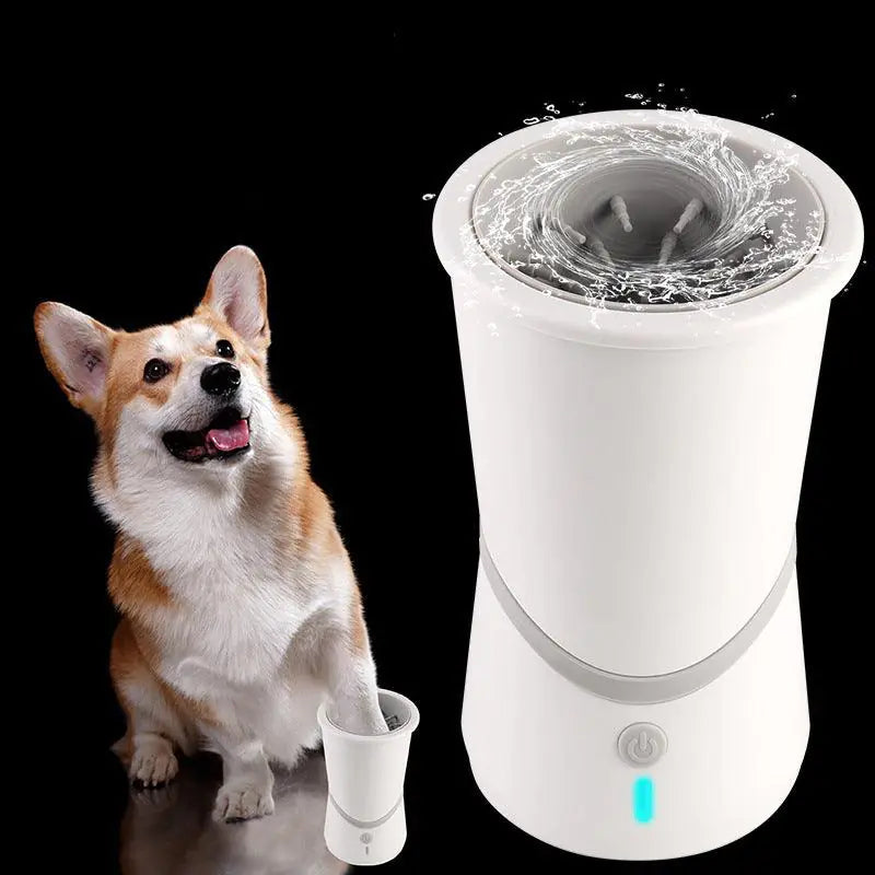 Automatic Dog Paw Cleaner with silicone bristles for pet care.